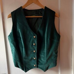 Vintage Green Scottish Velvet Vest